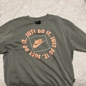 Nike Olive and Orange Just Do It Crewneck